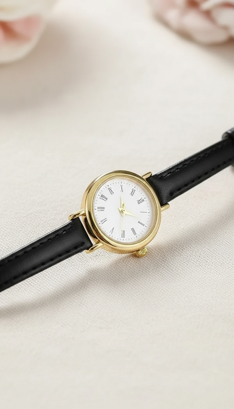 Women's Fashion Watch - Small Roma Dial Leather - Side View