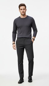 OURYE Men's Cotton Chino Trousers - Slim Fit in Grey
