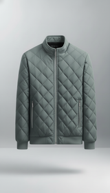 OURYE Men's Quilted Bomber Jacket - Slim Fit in Black
