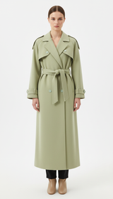 OURYE Women's Wool Trench Coat - Double-Breasted in Camel