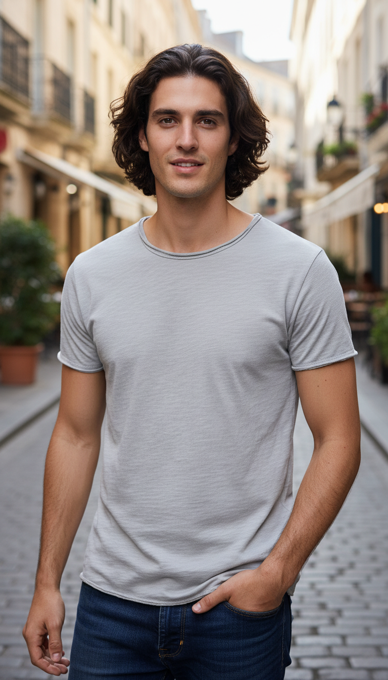 OURYE Men's Cotton T-Shirt - Regular Fit in Black