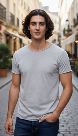 OURYE Men's Cotton T-Shirt - Regular Fit in Black