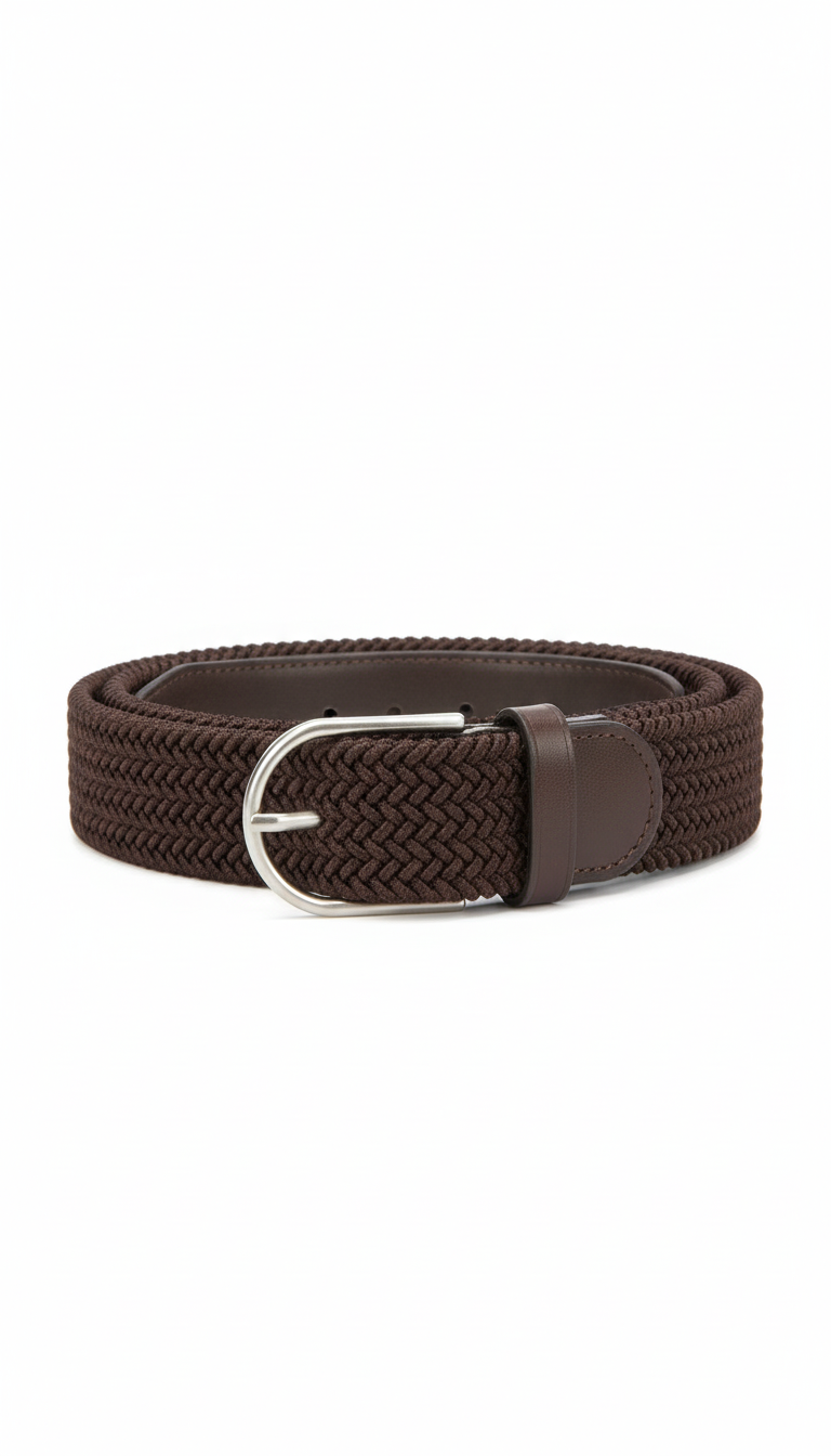 Stretch Canvas Leather Belt for Men & Women - Casual Woven Military Tactical Elastic Belt for Jeans