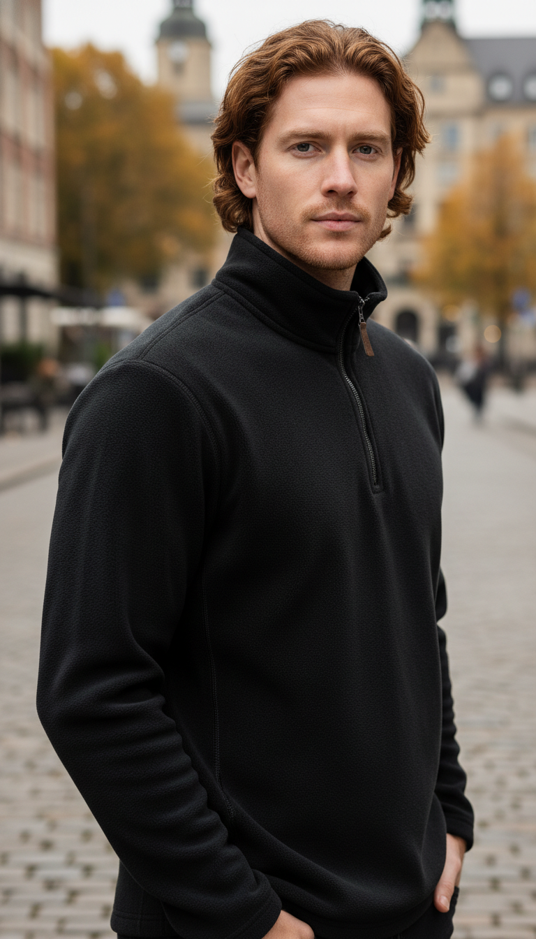 Men's Thicken Warm Fleece Jacket - Zipper Neck - Image 11
