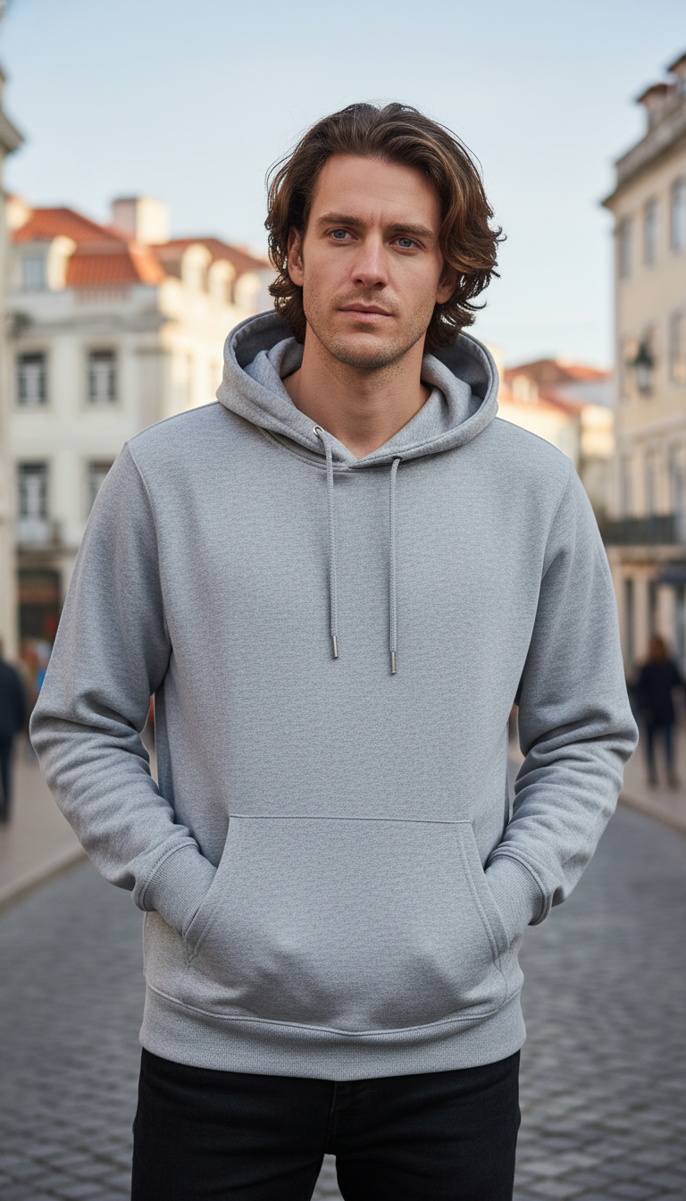 OURYE Men's Cotton Hoodie - Relaxed in Black