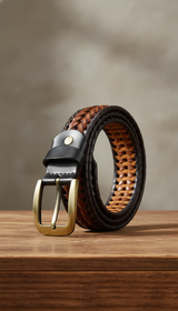 Men's Braided Pin Buckle Belt - Luxury Vintage - Side View