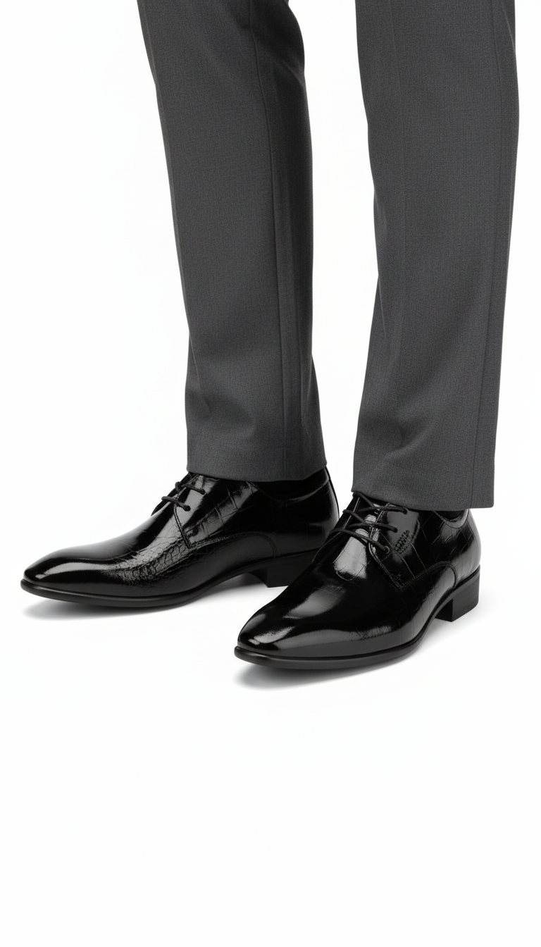 OURYE Men's Derby Shoes - Tailored in Black