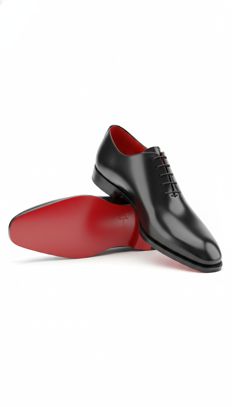 Herren-Business-Sandalen aus Leder mit roten Sohlen – formelle Schnürschuhe