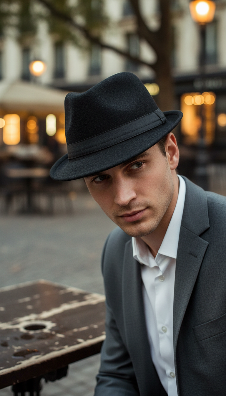 Unisex Fedora Hat - Classic Jazz Panama Hat - Detail Close-Up