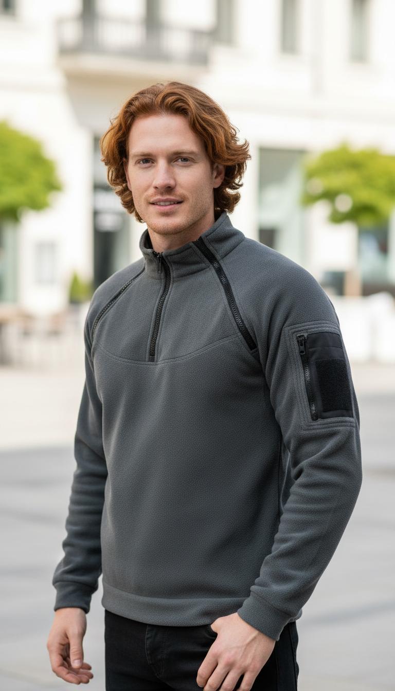 Men's Tactical Hoodies Military Outdoor Pullover Long Sleeve - Detail Close-Up