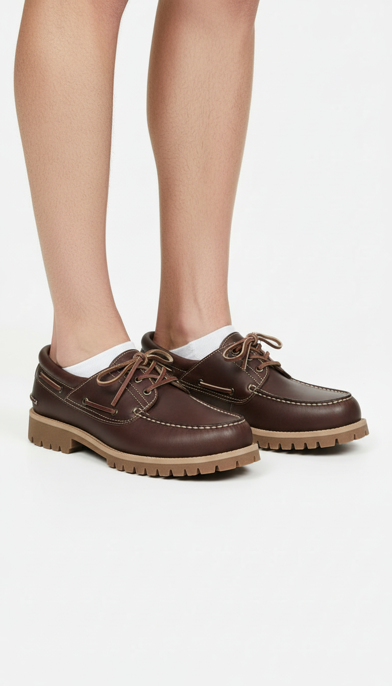 OURYE Men's Cowhide Derby Shoes - Relaxed in Brown