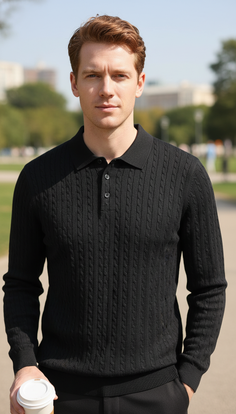 Men's Cable Knit V-Neck Pullover Sweater - Heavyweight - Image 6