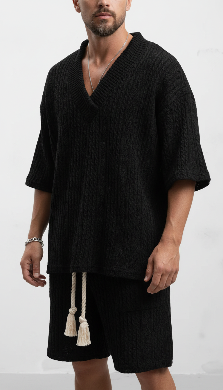 OURYE Men's Knit Two-Piece Set - Relaxed in Navy