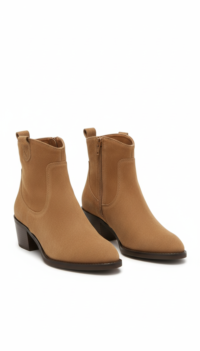 OURYE Women's Zip Up Boots - Midi in Khaki