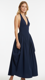 Women's Backless V-Neck Maxi Dress - Sleeveless Evening Party Dress