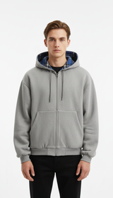 OURYE Men's Zip Hoodie - Oversized in Black