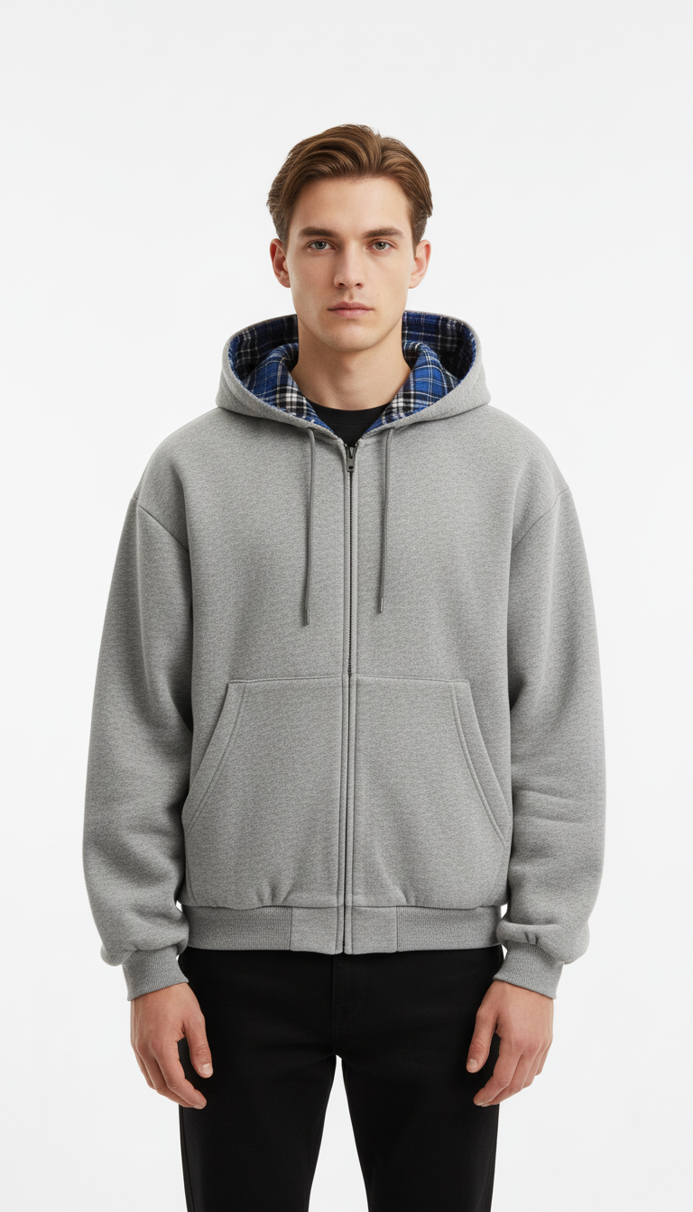 OURYE Men's Zip Hoodie - Oversized in Black