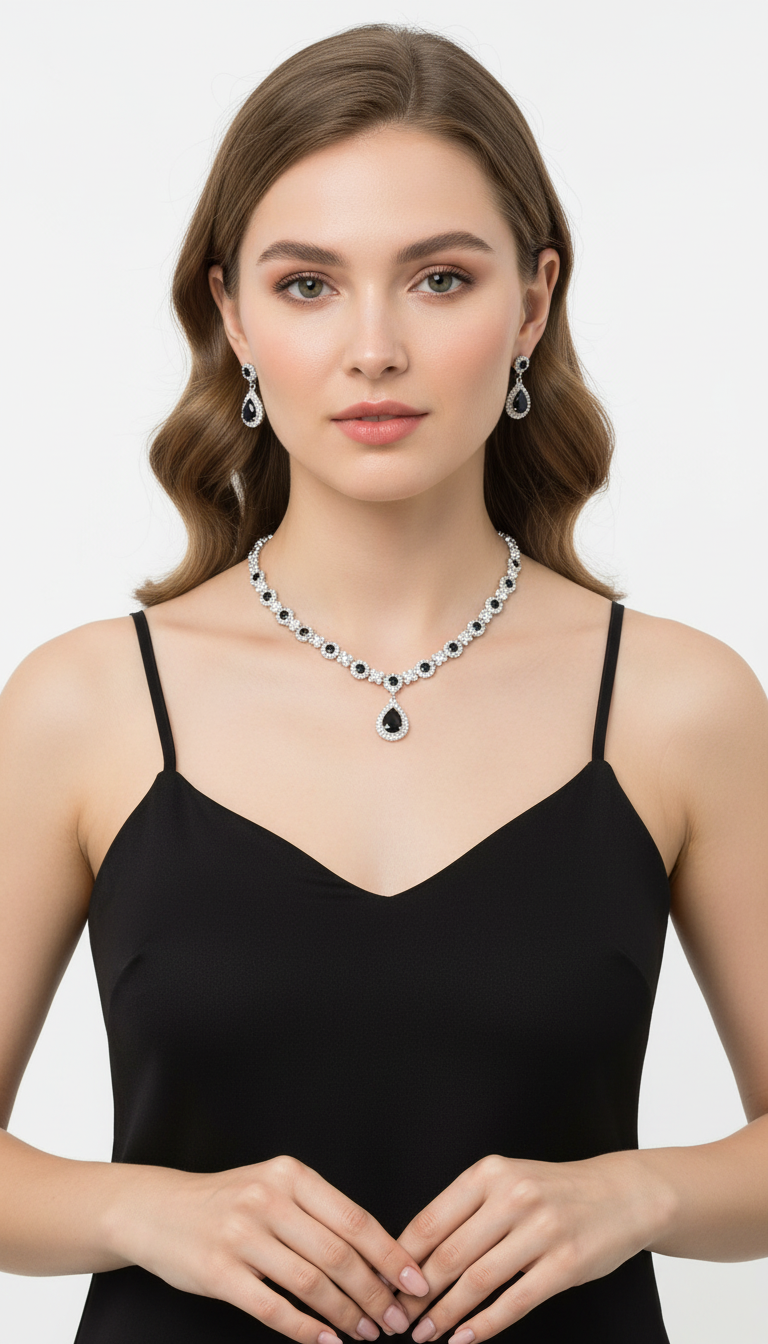 OURYE Women's Down Jewelry Set - Black