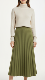 OURYE Women's Cashmere Turtleneck Skirts - A Line in Coffee