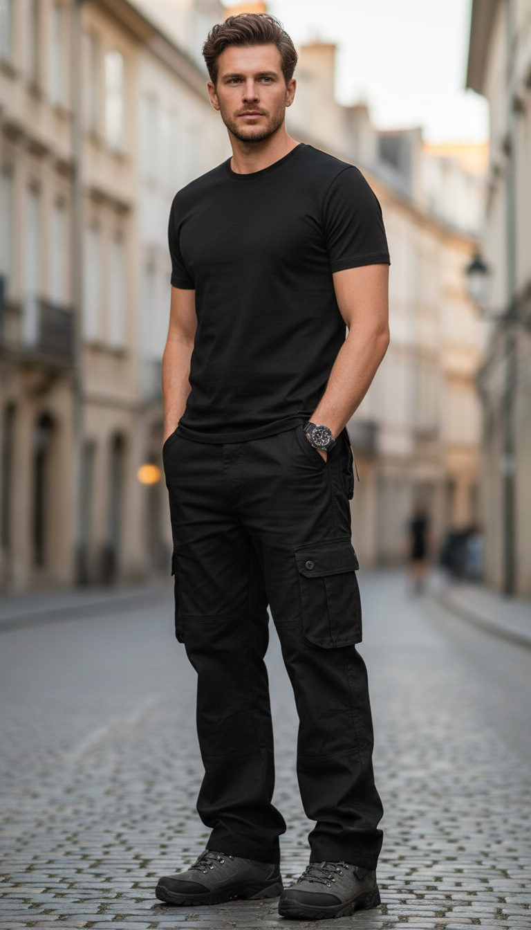 Men's Tactical Cargo Pants - Cotton Twill Outdoor Work Trousers
