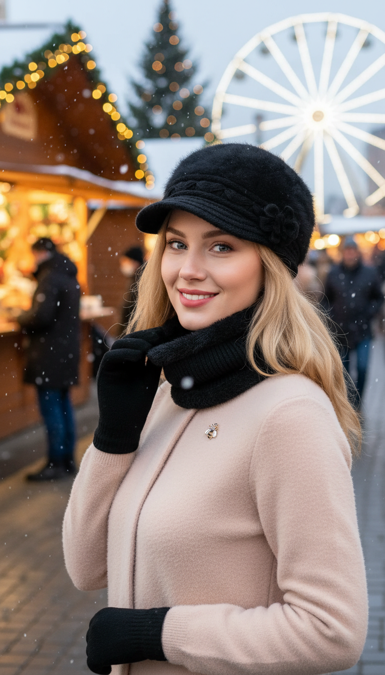 Women's Hat & Scarf Set - Faux Fur - Image 5