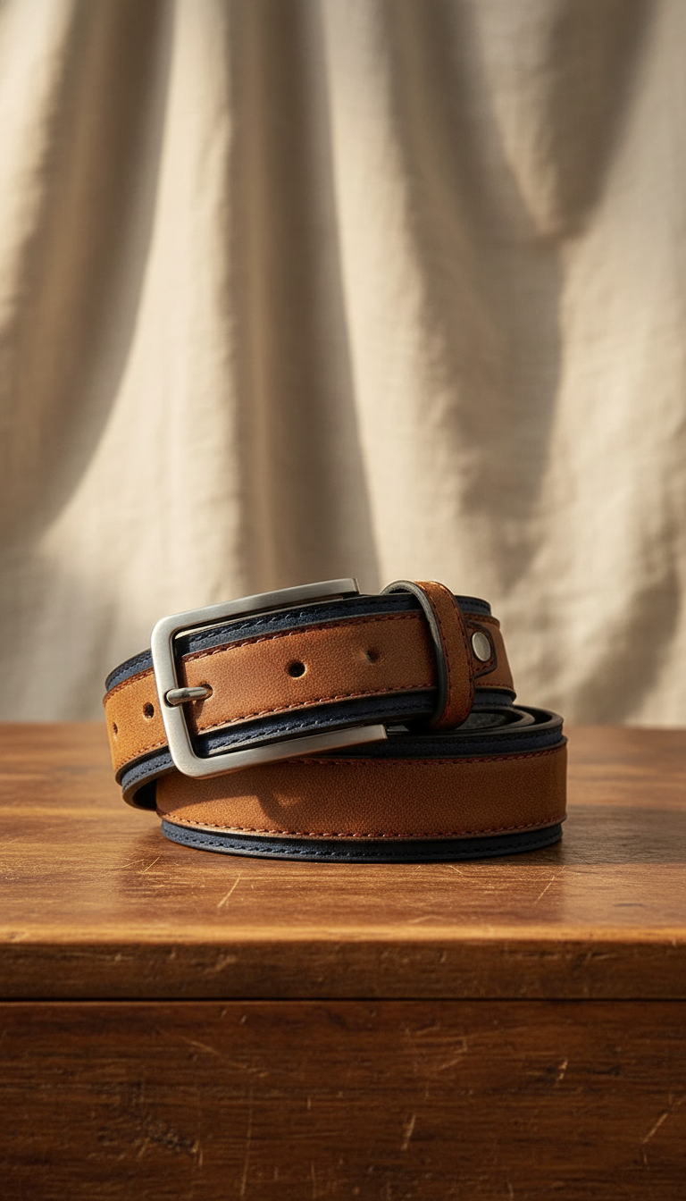 Unisex Genuine Leather Suede Belt - Luxury Cowhide - Back View