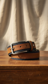 Unisex Genuine Leather Suede Belt - Luxury Cowhide - Back View
