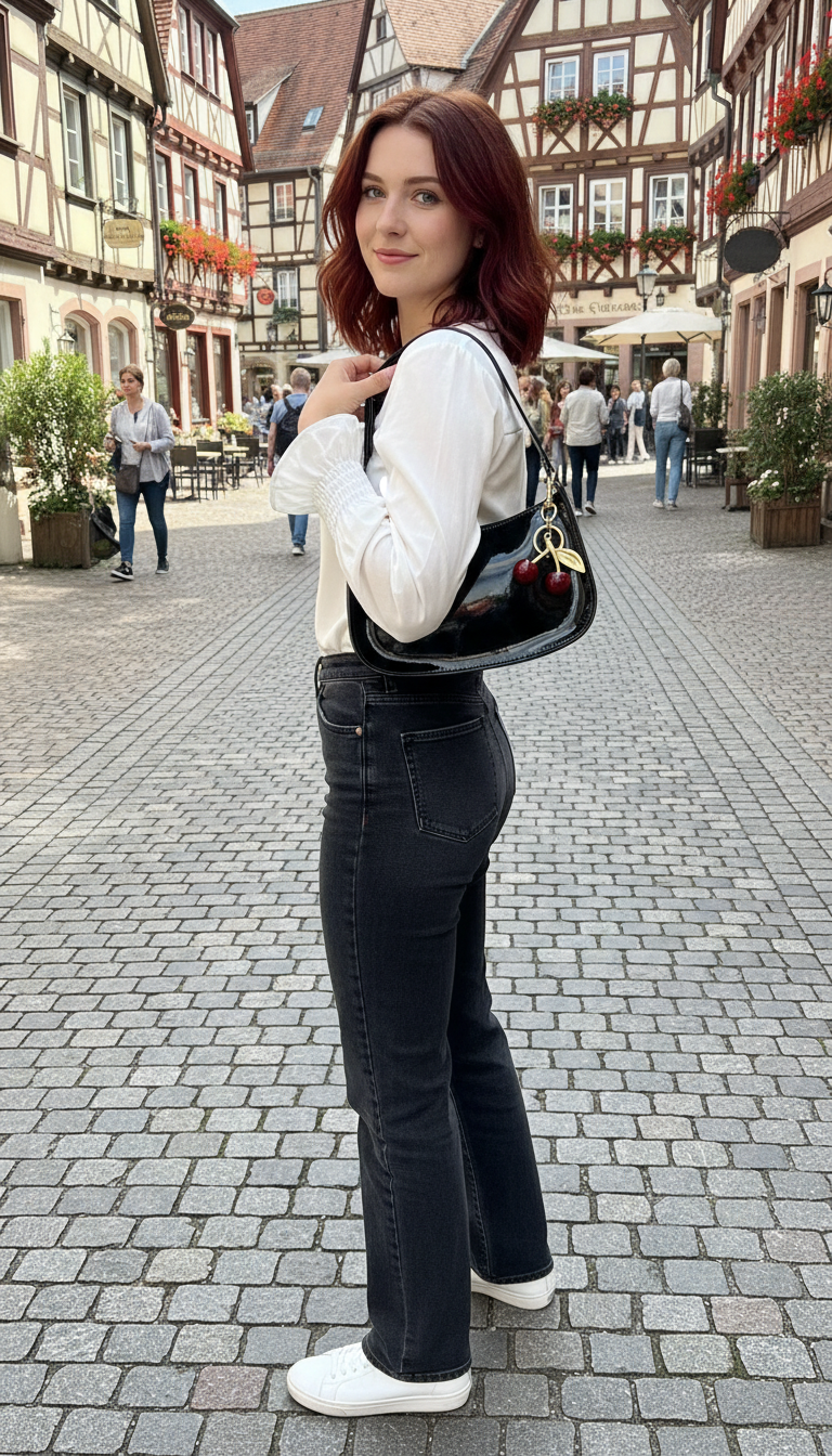 Women's PU Leather Handbag - Versatile Fashion Shoulder - Front View