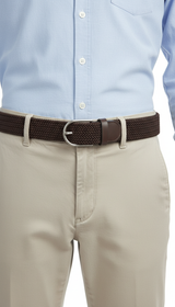 Stretch Canvas Leather Belt for Men & Women - Casual Woven Military Tactical Elastic Belt for Jeans