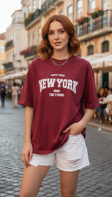 Women's Oversized Letter Print T-Shirt - 100% Cotton - Image 5