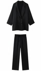 Women's 2-Piece Suit Set - Double Breasted V-Neck - Image 8
