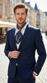 Men's Cotton Linen Scarf - Houndstooth Print Square - Image 5