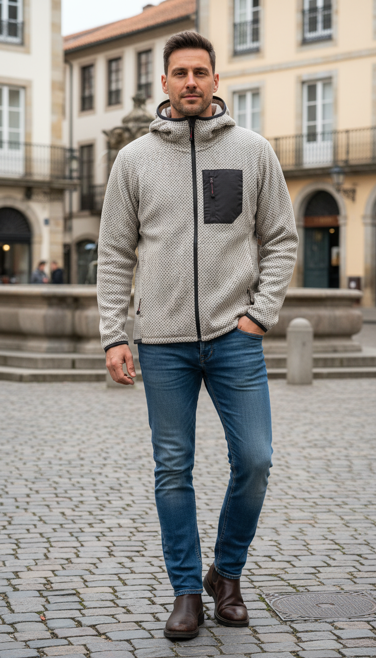 OURYE Men's Fleece Hoodie - Relaxed in Oatmeal