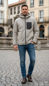 OURYE Men's Fleece Hoodie - Relaxed in Oatmeal