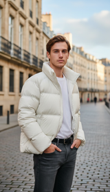 OURYE Men's Down Puffer Jacket - Relaxed in Chocolate