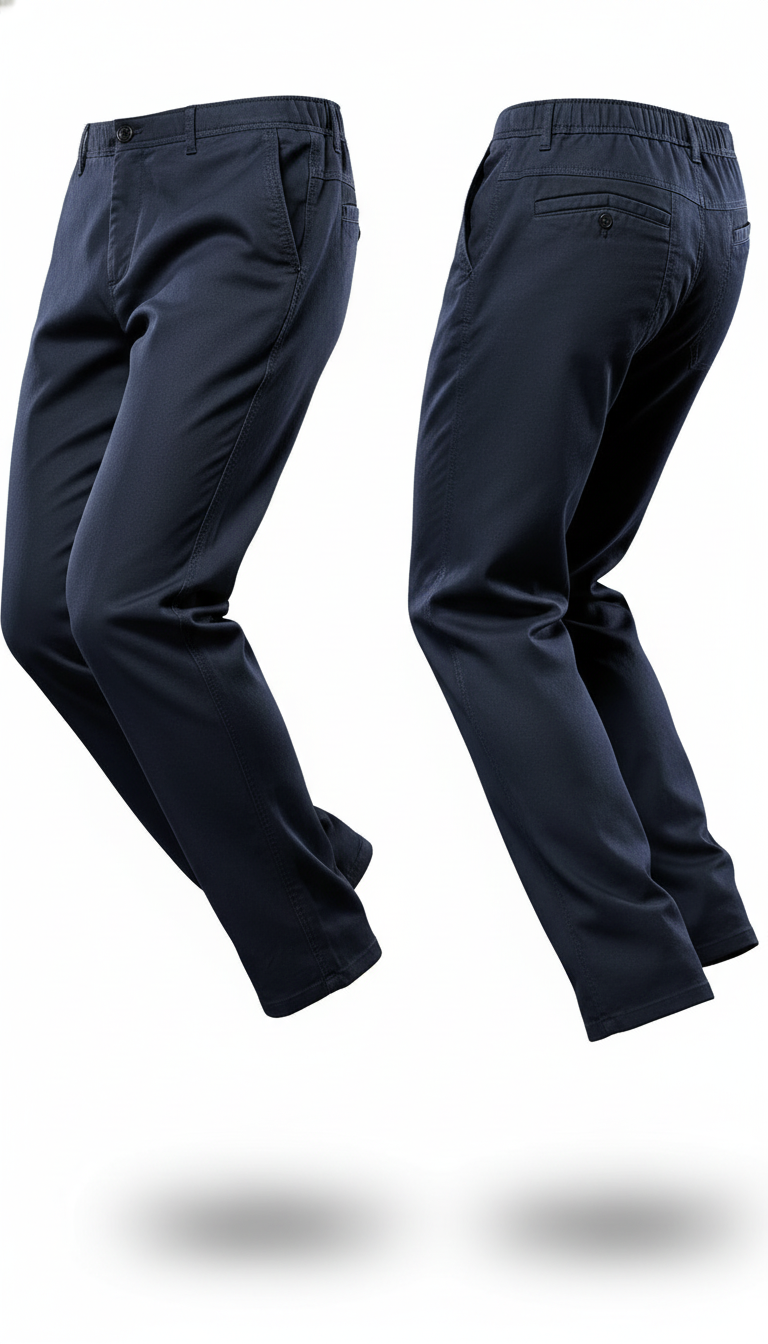 Hochwertige Lyocell-Stoff Freizeithose Herren Einfarbige Business Fashion Straight Chinos Grau Marken Hose Männer