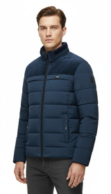 Pufferjacke Herren Plüsch Verdickte Parkas Stehkragenjacke Herrenmantel Warmer Dicker Reißverschlussmantel Gepolsterter Übermantel für Herren