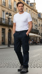 Men's Tactical Cargo Pants - Cotton Twill Outdoor Work Trousers