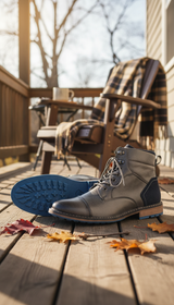 Men's Western Ankle Boots - Zip-Up Casual Dress - Front View