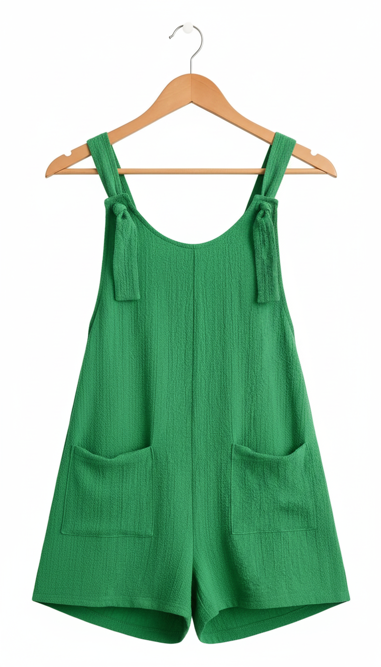 Women's Sleeveless Wide Leg Romper - Casual Jumpsuit - Front View