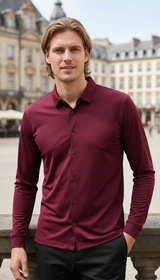 Wrinkle-Free Business Shirt – Men's Long Sleeve High - Back View