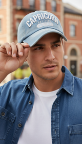 Denim Baseball Cap – Embroidered Letter Snapback Hat - Image 9