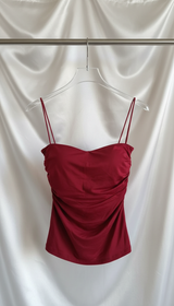 Women's Ribbed Cami Tank Top - Fitted Sleeveless - Back View