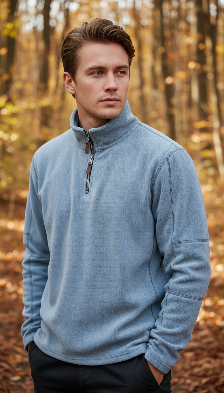 Men's Thicken Warm Fleece Jacket - Zipper Neck - Image 12