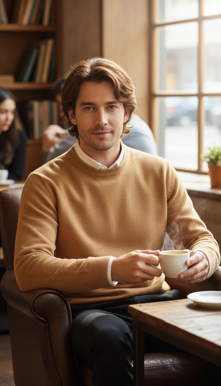 Premium Cashmere O-Neck Pullover – Men's Oversized Knit - Image 11