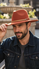 Women's Wide Brim Fedora Hat – Vintage Felt - Image 27