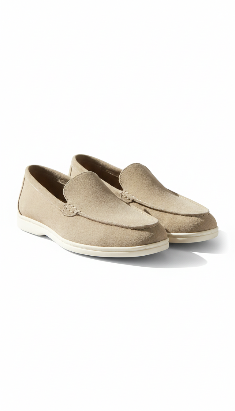 OURYE Men's Suede Polo Shoes - Relaxed in Khaki
