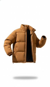OURYE Men's Quilted Puffer Jacket - Relaxed in Camel