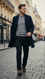 Hochwertige Lyocell-Stoff Freizeithose Herren Einfarbige Business Fashion Straight Chinos Grau Marken Hose Männer