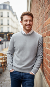 Premium Cashmere O-Neck Pullover – Men's Oversized Knit - Image 12